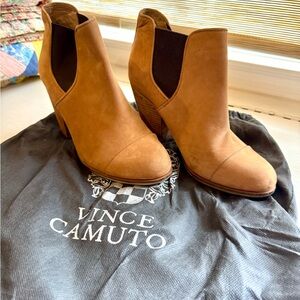 Vince Camuto Women's Tan Leather Ankle Boots, Sz 8.5